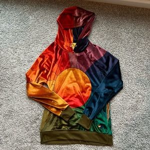 RARE Aviator Nation velour sunburst hoodie XS